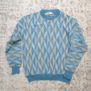 Vintage Norm Thompson Geometric Knit Coogie Style Italian Sweater - Men Medium
